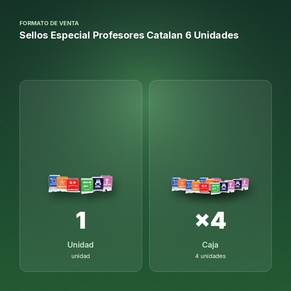 SELLOS ESPECIAL PROFESORES CATALAN 6 UNIDADES - formato de venta: caja de 4