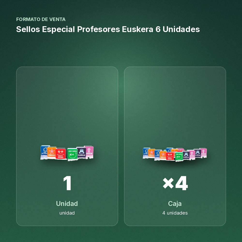 SELLOS ESPECIAL PROFESORES EUSKERA 6 UNIDADES - formato de venta: caja de 4