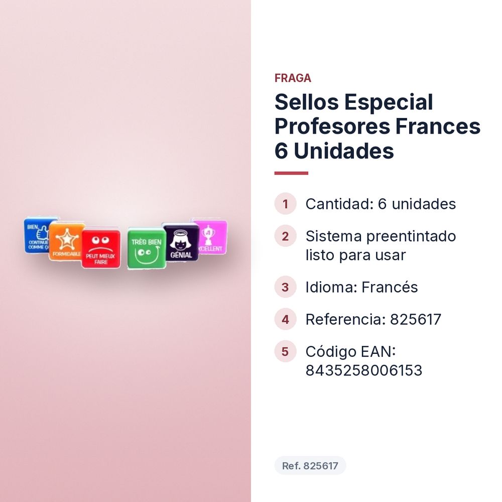 SELLOS ESPECIAL PROFESORES FRANCES 6 UNIDADES - características principales