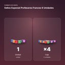 SELLOS ESPECIAL PROFESORES FRANCES 6 UNIDADES - formato de venta: caja de 4