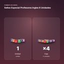 SELLOS ESPECIAL PROFESORES INGLES 6 UNIDADES - formato de venta: caja de 4