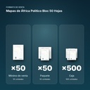 MAPAS DE ÁFRICA POLITICO BLOC 50 HOJAS - formato de venta: paquete de 50, caja de 500