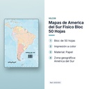 MAPAS DE AMERICA DEL SUR FISICO BLOC 50 HOJAS - características principales