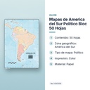 MAPAS DE AMERICA DEL SUR POLITICO BLOC 50 HOJAS - características principales