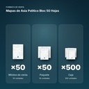 MAPAS DE ASIA POLITICO BLOC 50 HOJAS - formato de venta: paquete de 50, caja de 500