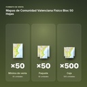 MAPAS DE COMUNIDAD VALENCIANA FISICO BLOC 50 HOJAS - formato de venta: paquete de 50, caja de 500