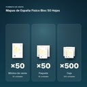 MAPAS DE ESPAÑA FISICO BLOC 50 HOJAS - formato de venta: paquete de 50, caja de 500
