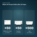 MAPAS DE EUROPA POLITICO BLOC 50 HOJAS - formato de venta: paquete de 50, caja de 500