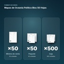 MAPAS DE OCEANIA POLITICO BLOC 50 HOJAS - formato de venta: paquete de 50, caja de 500