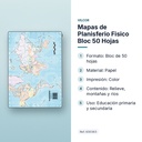 MAPAS DE PLANISFERIO FISICO BLOC 50 HOJAS - características principales