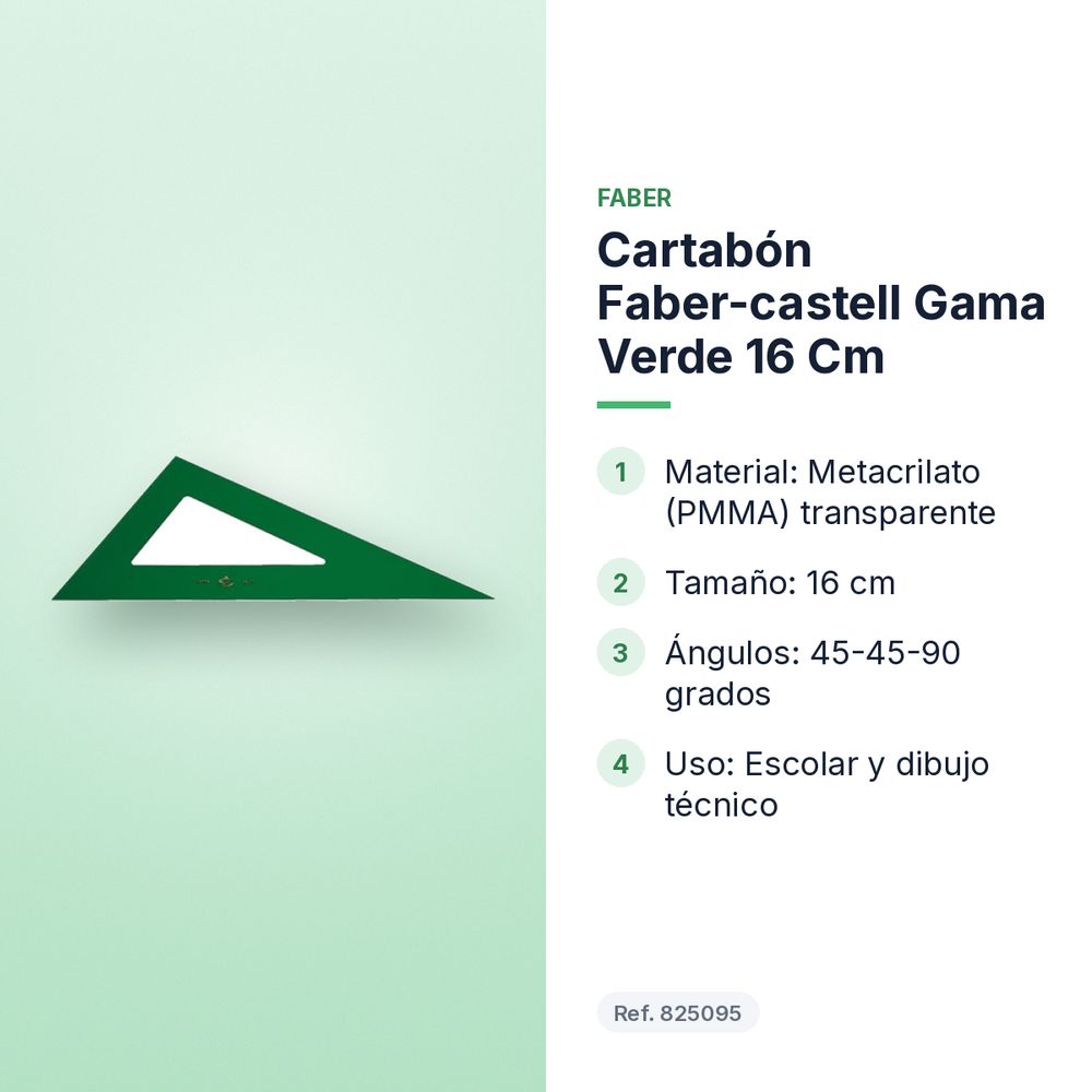CARTABÓN FABER-CASTELL GAMA VERDE 16 CM - características principales