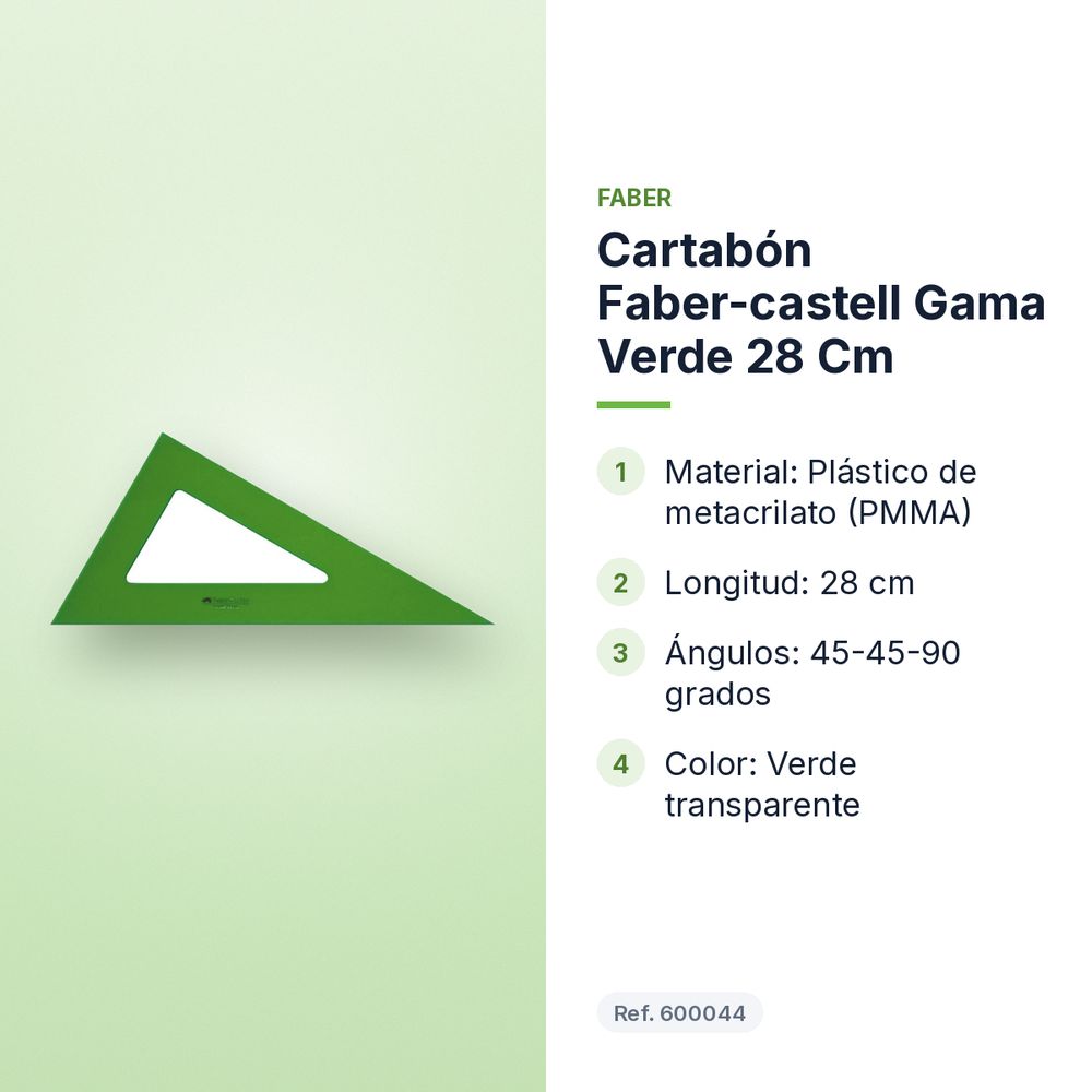 CARTABÓN FABER-CASTELL GAMA VERDE 28 CM  - características principales