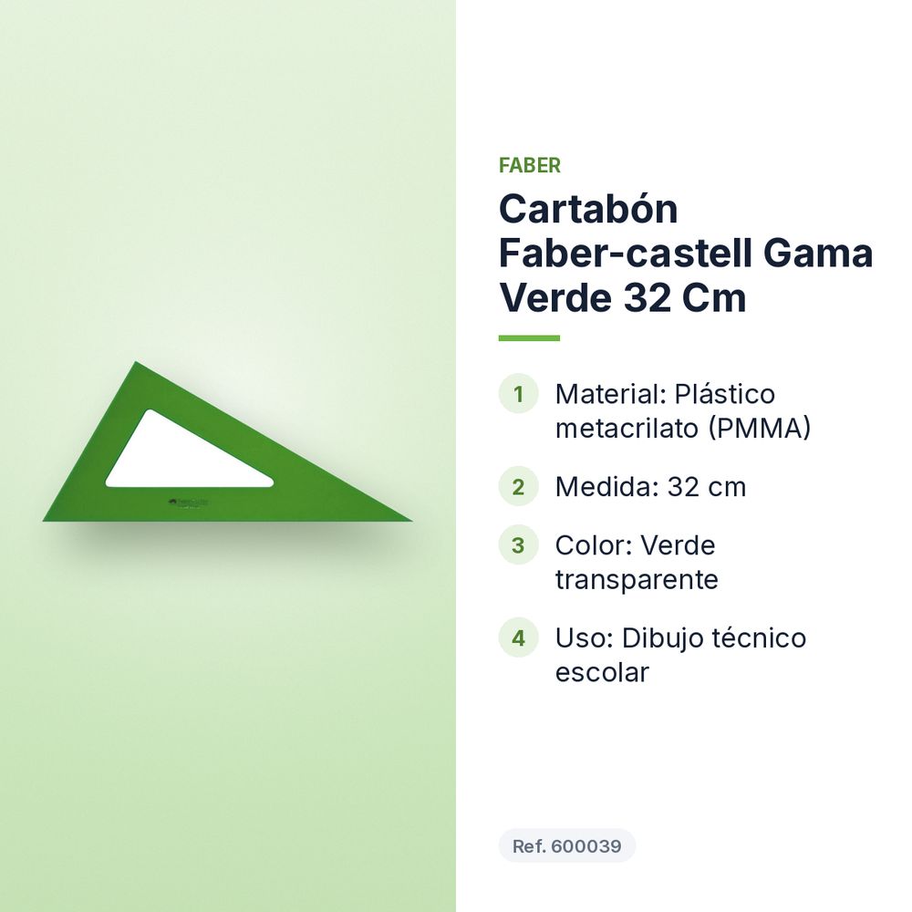 CARTABÓN FABER-CASTELL GAMA VERDE 32 CM - características principales