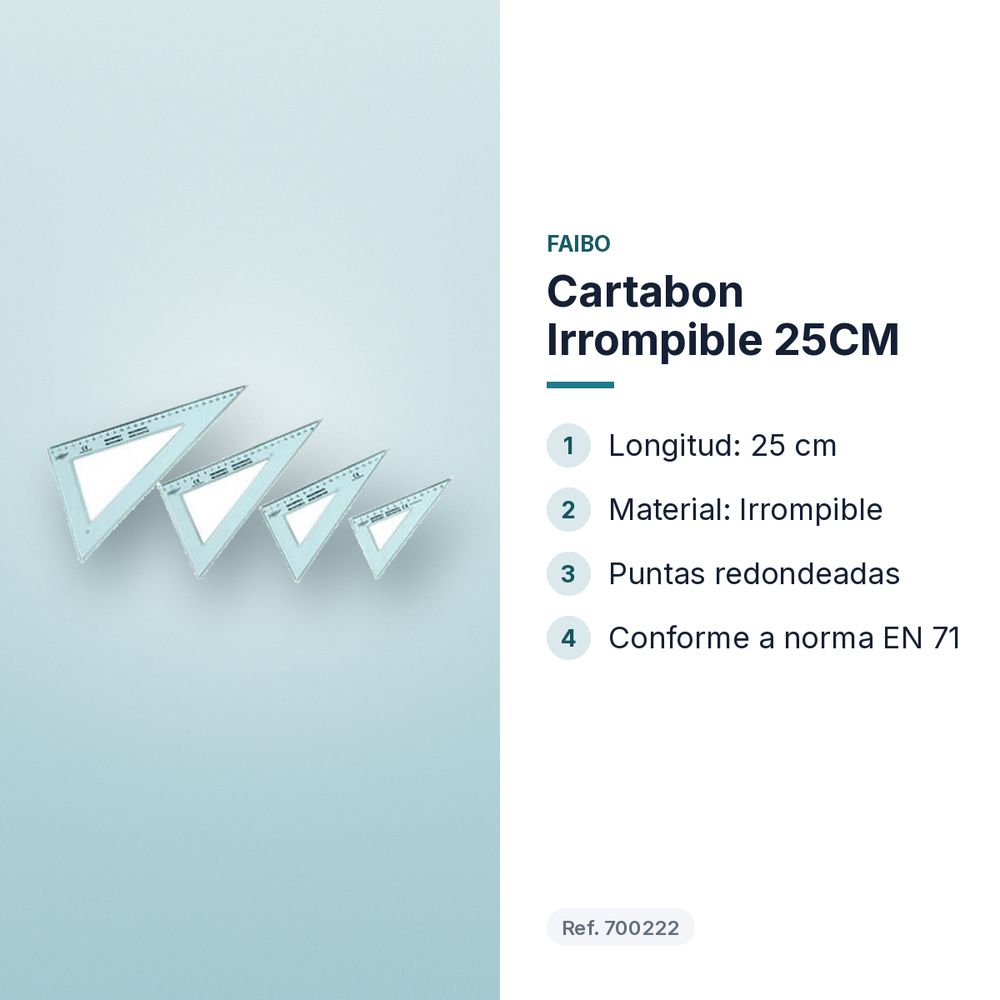 CARTABON IRROMPIBLE 25CM - características principales