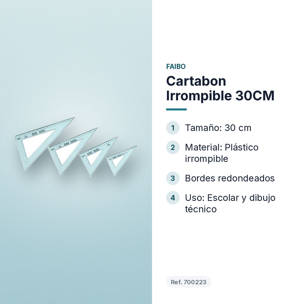 CARTABON IRROMPIBLE 30CM - características principales