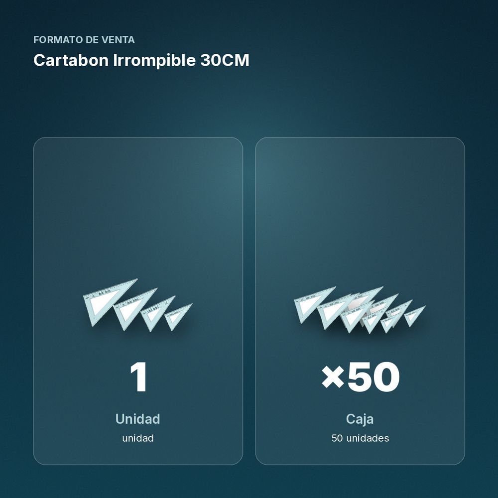 CARTABON IRROMPIBLE 30CM - formato de venta: caja de 50