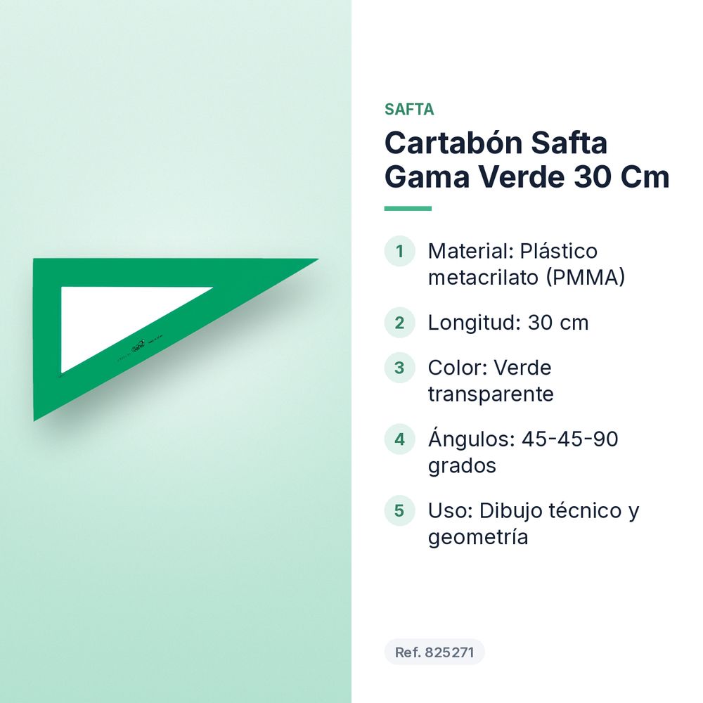 CARTABÓN SAFTA GAMA VERDE 30 CM  - características principales