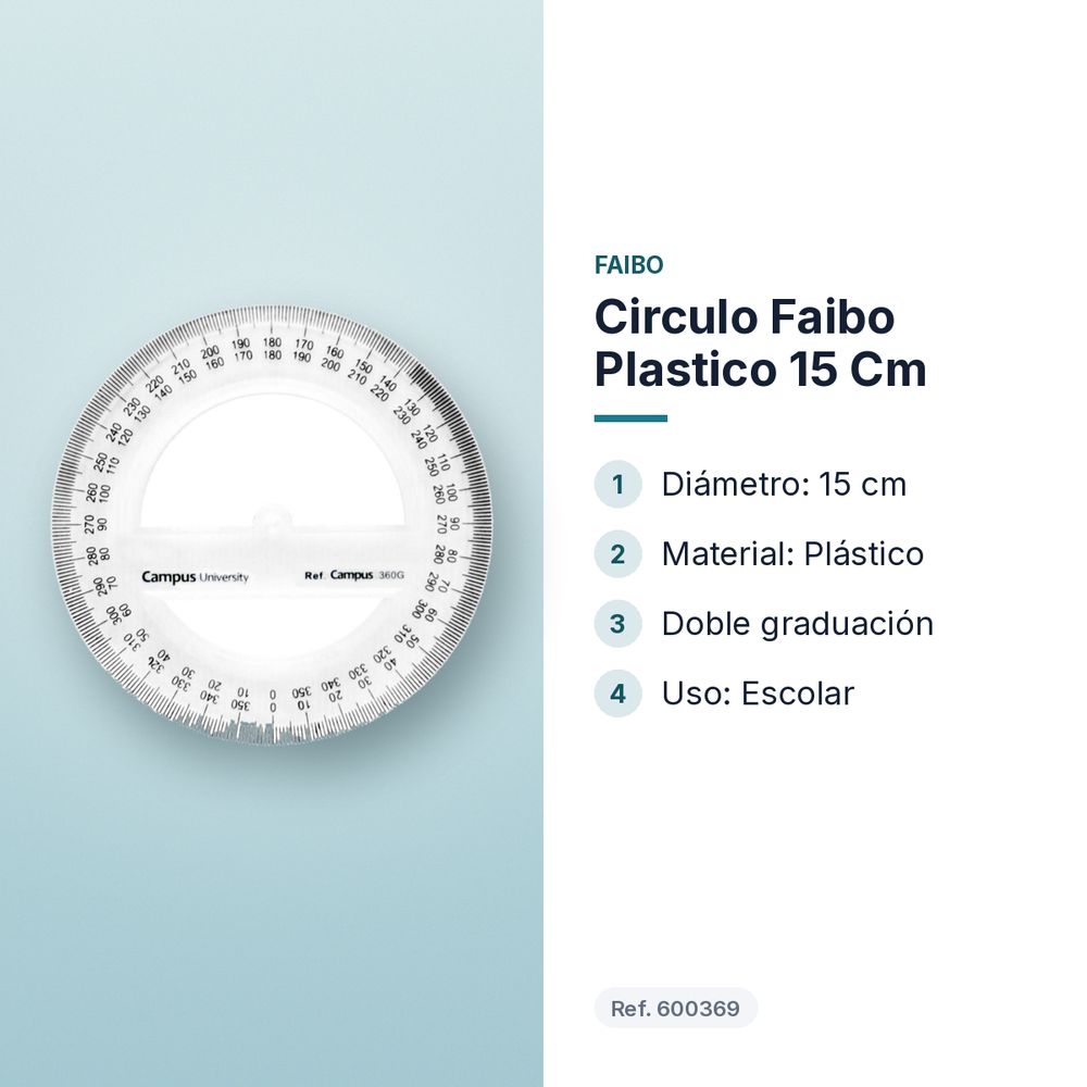CIRCULO FAIBO PLASTICO 15 CM - características principales