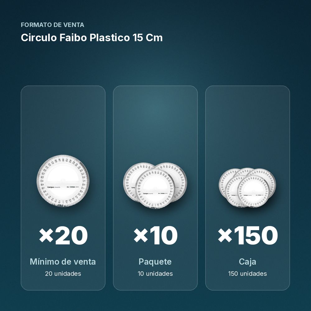 CIRCULO FAIBO PLASTICO 15 CM - formato de venta: paquete de 10, caja de 150