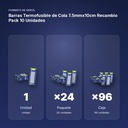 BARRAS TERMOFUSIBLE DE COLA 7.5MMX10CM RECAMBIO PACK 10 UNIDADES - formato de venta: paquete de 24, caja de 96
