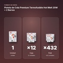 PISTOLA DE COLA PREMIUM TERMOFUSIBLE HOT MELT 20W + 2 BARRAS - formato de venta: caja de 12, palé de 432