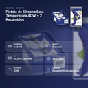 PISTOLA DE SILICONA BAJA TEMPERATURA 40W + 2 RECAMBIOS - resumen de atributos