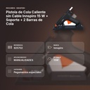 PISTOLA DE COLA CALIENTE SIN CABLE INNSPIRO 15 W + SOPORTE + 2 BARRAS DE COLA - resumen de atributos