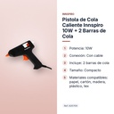 PISTOLA DE COLA CALIENTE INNSPIRO 10W + 2 BARRAS DE COLA - características principales