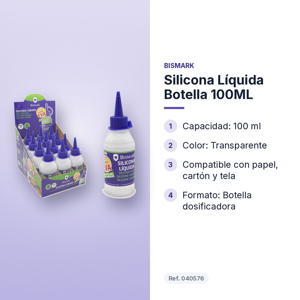 SILICONA LÍQUIDA BOTELLA 100ML - características principales
