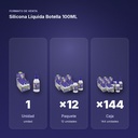 SILICONA LÍQUIDA BOTELLA 100ML - formato de venta: paquete de 12, caja de 144