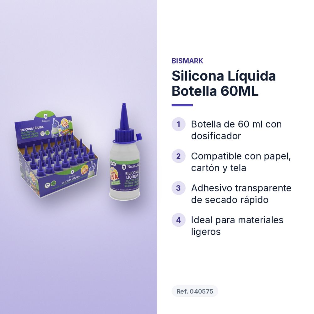 SILICONA LÍQUIDA BOTELLA 60ML - características principales