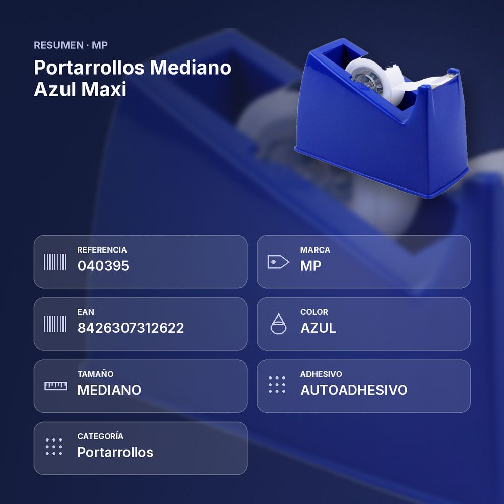 PORTARROLLOS MEDIANO AZUL MAXI - resumen de atributos