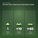ESCUADRA FABER CASTELL GAMA VERDE PLÁSTICO 32CM  - formato de venta: paquete de 10, caja de 40