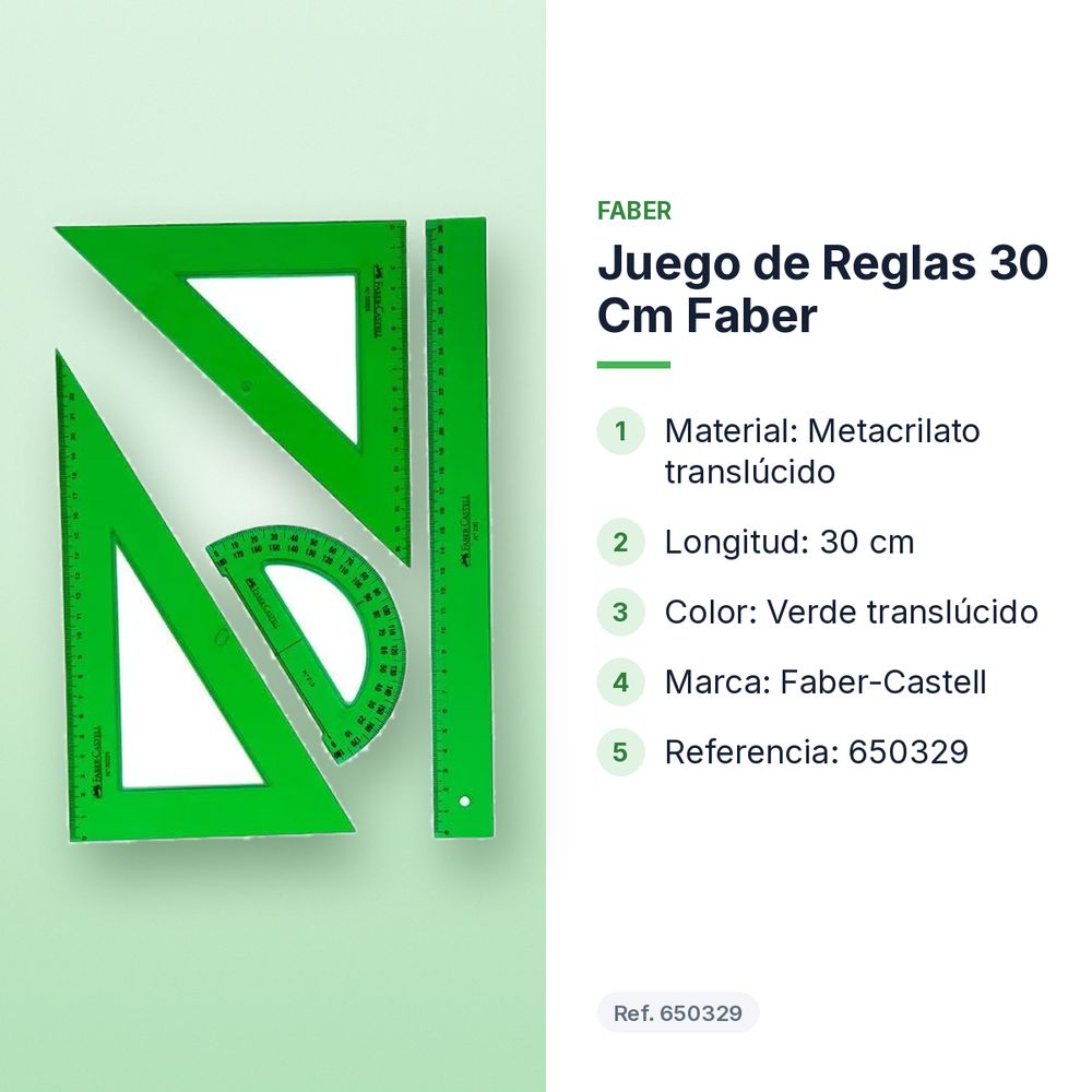 JUEGO DE REGLAS 30 CM FABER - características principales