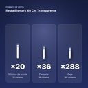 REGLA BISMARK 40 CM TRANSPARENTE - formato de venta: paquete de 36, caja de 288
