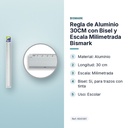 REGLA DE ALUMINIO 30CM CON BISEL Y ESCALA MILIMETRADA BISMARK - características principales