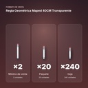 REGLA GEOMÉTRICA MAPED 40CM TRANSPARENTE - formato de venta: paquete de 20, caja de 240
