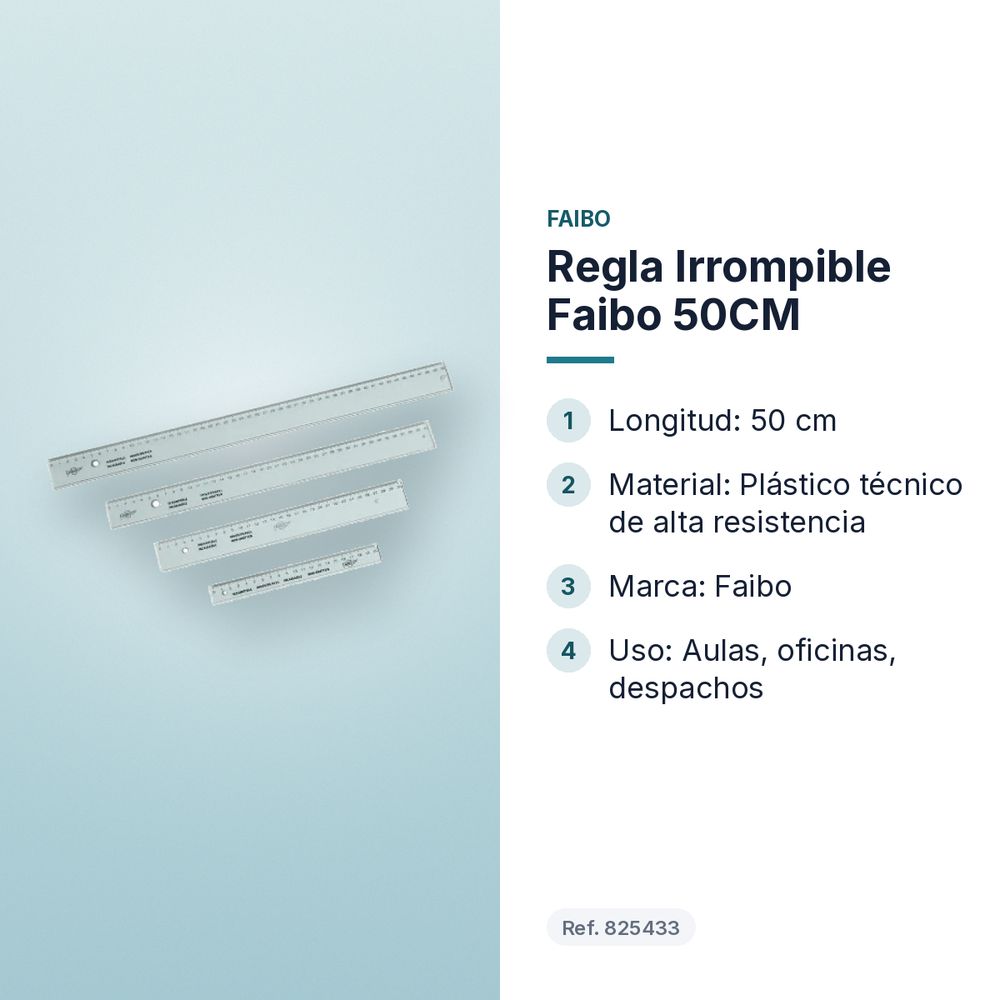 REGLA IRROMPIBLE FAIBO 50CM - características principales
