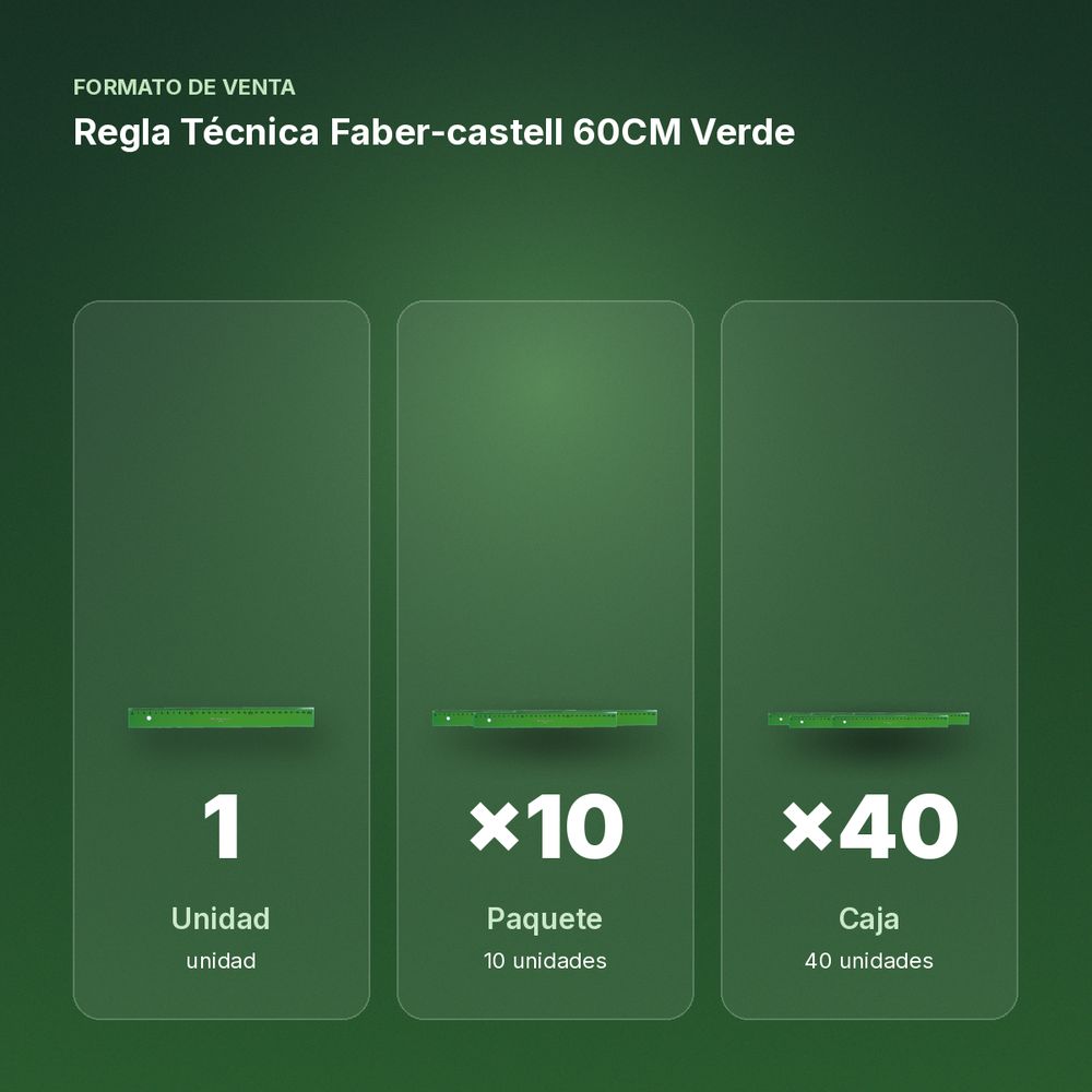 REGLA TÉCNICA FABER-CASTELL 60CM VERDE - formato de venta: paquete de 10, caja de 40