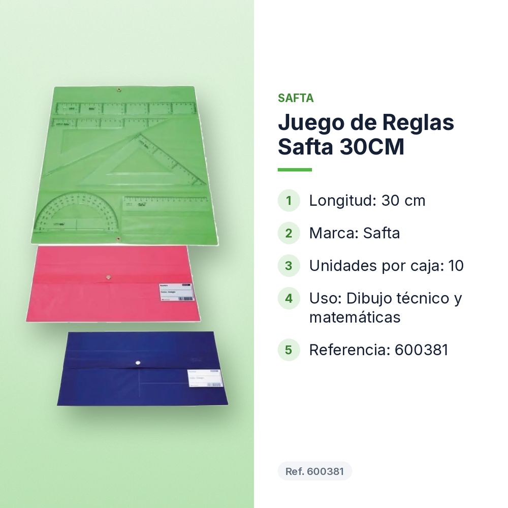 JUEGO DE REGLAS SAFTA 30CM - características principales