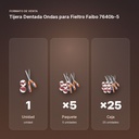 TIJERA DENTADA ONDAS PARA FIELTRO FAIBO 7640B-5 - formato de venta: paquete de 5, caja de 25