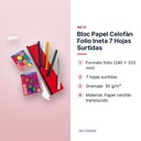 BLOC PAPEL CELOFÁN FOLIO INETA 7 HOJAS SURTIDAS - características principales