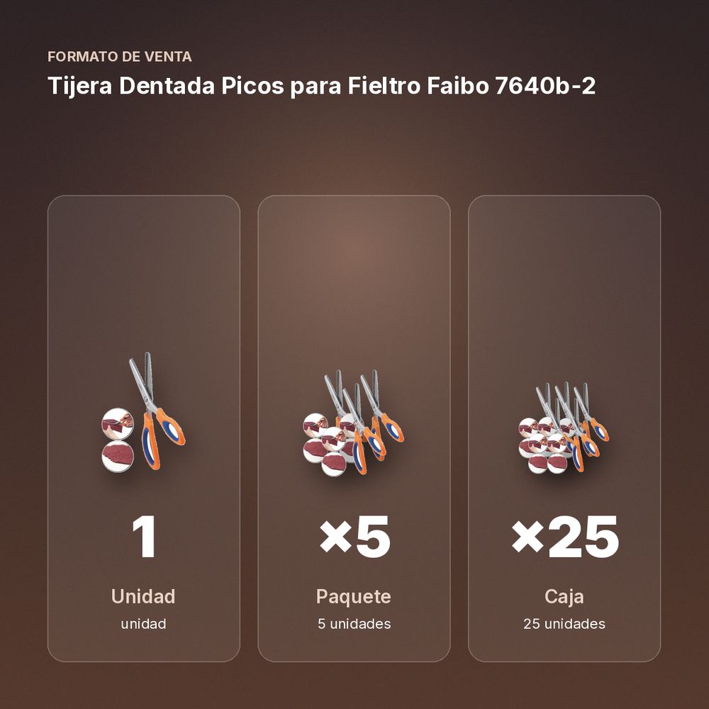 TIJERA DENTADA PICOS PARA FIELTRO FAIBO 7640B-2 - formato de venta: paquete de 5, caja de 25
