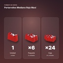 PORTARROLLOS MEDIANO ROJO MAXI - formato de venta: paquete de 6, caja de 24