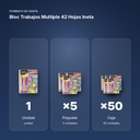 BLOC TRABAJOS MULTIPLE 42 HOJAS INETA - formato de venta: paquete de 5, caja de 50