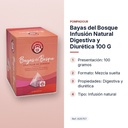 BAYAS DEL BOSQUE INFUSIÓN NATURAL DIGESTIVA Y DIURÉTICA 100 G - características principales