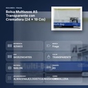 BOLSA MULTIUSOS A5 TRANSPARENTE CON CREMALLERA (24 × 19 CM) - resumen de atributos