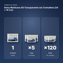 BOLSA MULTIUSOS A5 TRANSPARENTE CON CREMALLERA (24 × 19 CM) - formato de venta: caja de 5, palé de 120