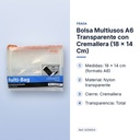 BOLSA MULTIUSOS A6 TRANSPARENTE CON CREMALLERA (18 × 14 CM) - características principales
