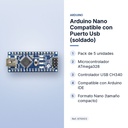 ARDUINO NANO COMPATIBLE CON PUERTO USB (SOLDADO) - características principales
